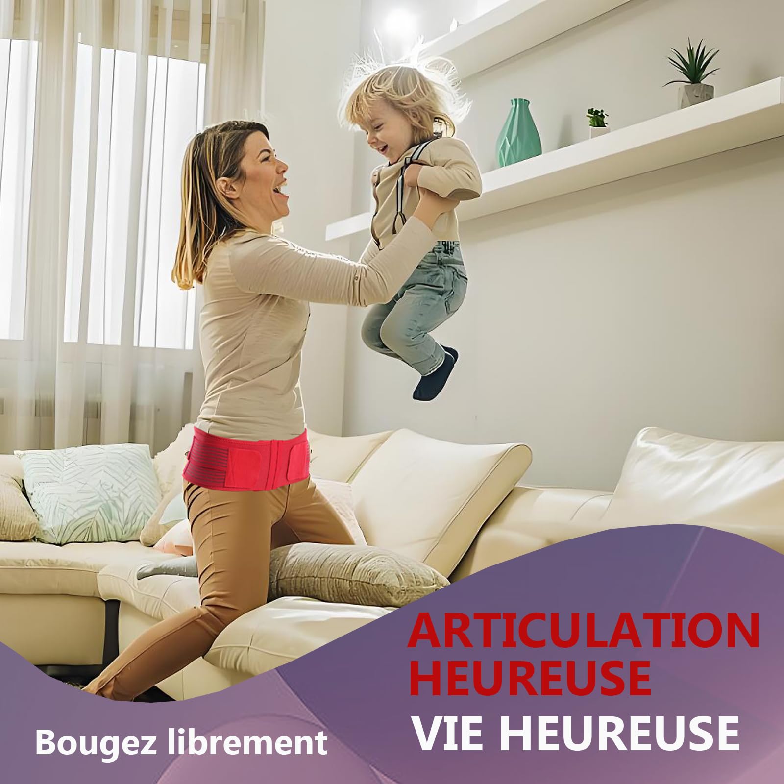 Paskyee Ceinture abdominale avec 6 rangées supplémentaires de crochets et d'yeux - Soutien du bas du dos pour hommes et femmes (Régulier (hanche 85-100cm))