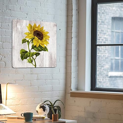 Miniatura 6 de Letrero de metal de otoño de 12 x 12 pulgadas, letrero de lata retro de girasoles dorados de granja, pintura al óleo, letrero de aluminio duradero,