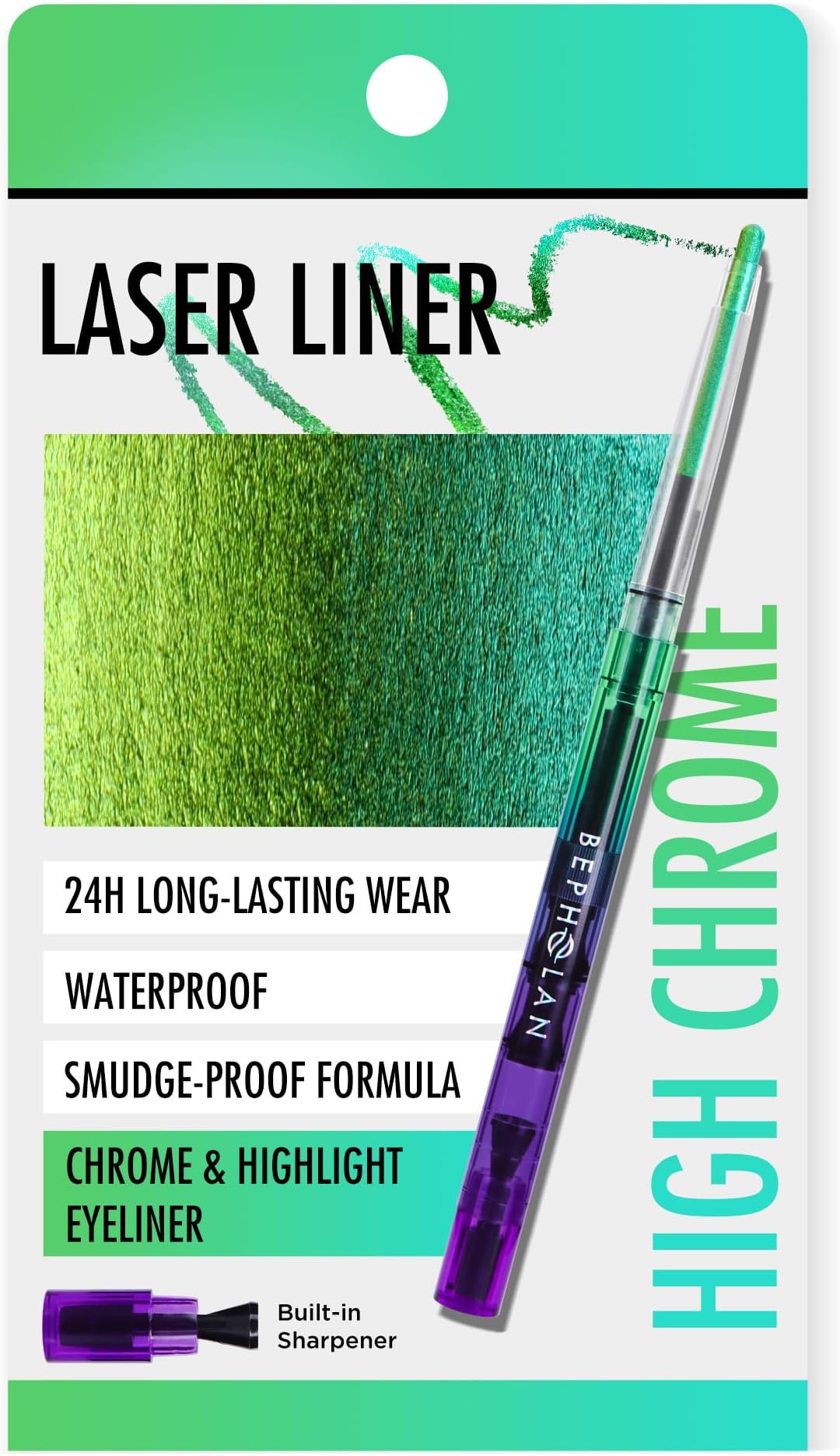Chameleon Metallic Green Eyeliner Pencil Waterproof Gel Eye Liner Pencil Shifting Colors Glitter, Smudge Proof 24h Long-Lasting Eyeliner Pen (WILD OASIS)