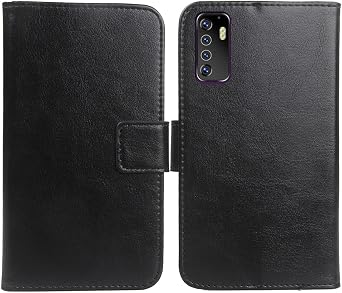 Color Design PU Wallet Flip Leather with Card Slots Cover Skin Protection Case Shell for XGODY A71 6" Black