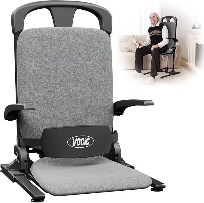 VOCIC Electric Floor Lifter Heavy Duty Riser Chair Fall Aid Floor Lift Aid for Seniors Grey