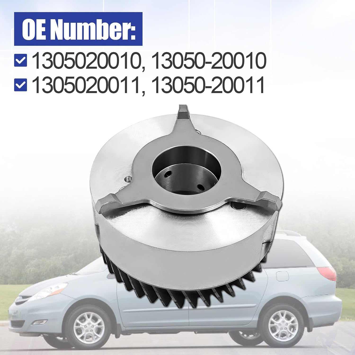 Intake VVT Sprocket Camshaft Adjuster Phaser Compatible with Toyota Camry Avalon Highlander Sienna Solara & Lexus ES300 ES330 RX330 RX400h 3.0L 3.3L V6, Replace 13050-20010 1305020011
