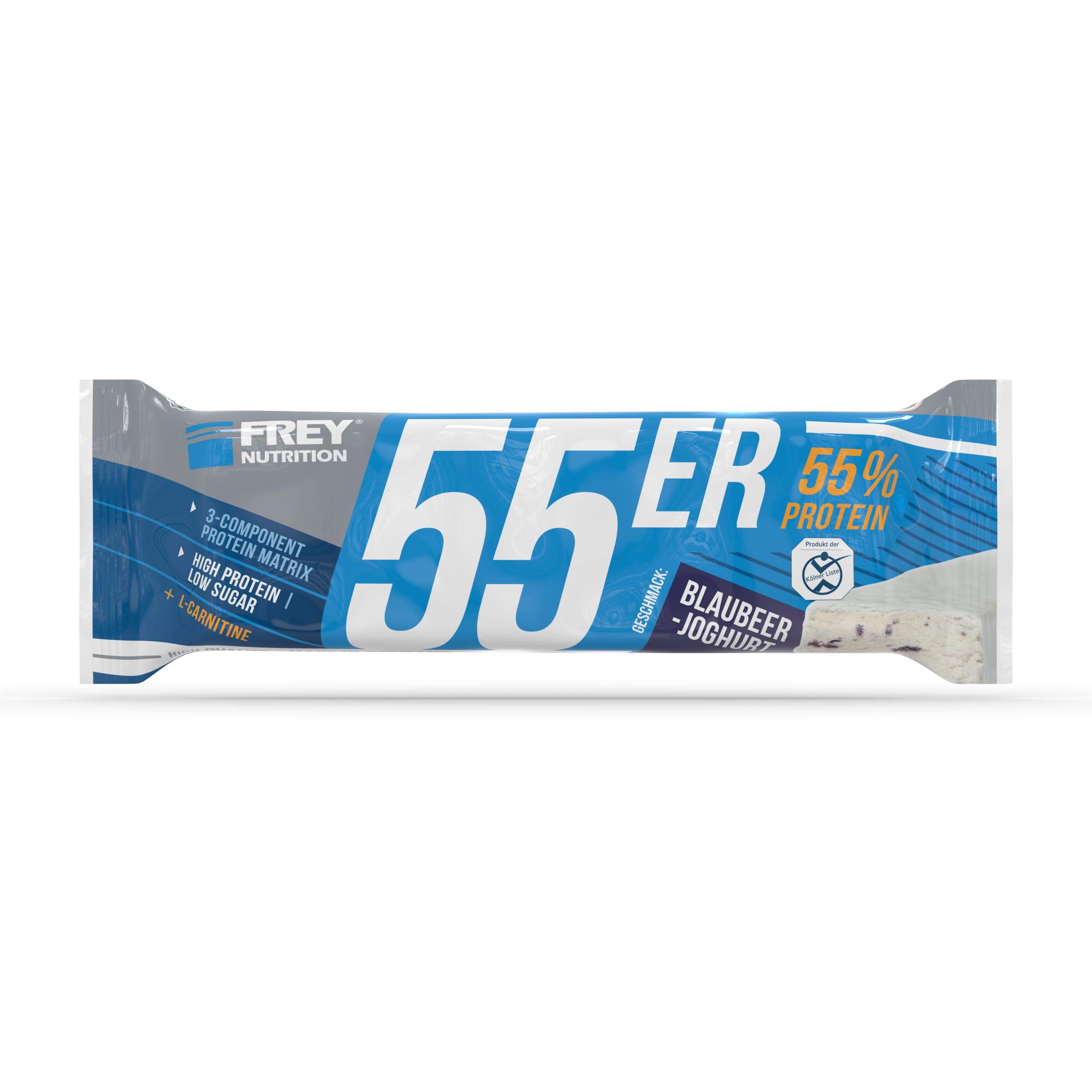 FREY Nutrition - Barritas de proteínas de 55 unidades, 20 barritas (20 x 50 g)