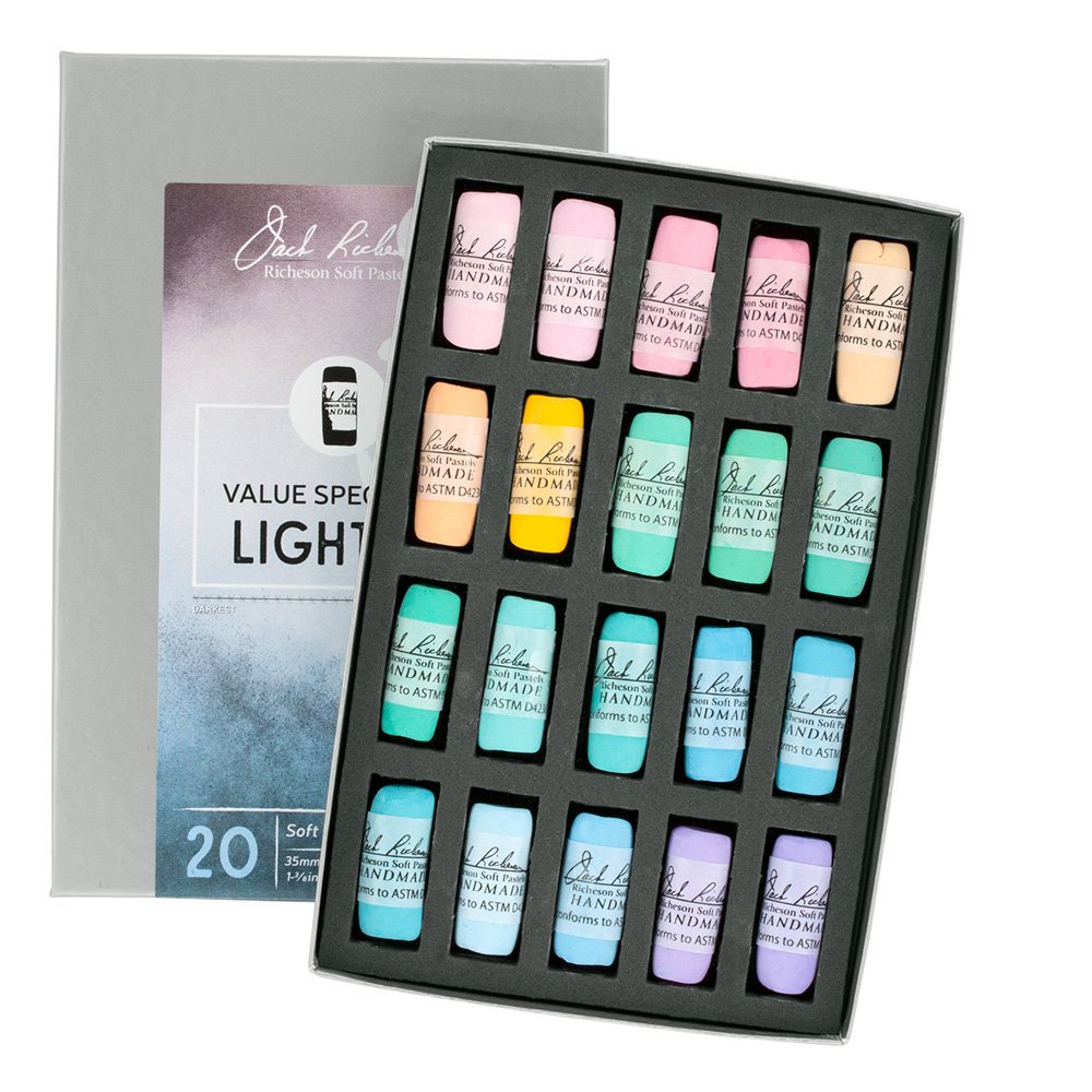 Jack Richeson Hand gerollt Weiche Pastellkreiden Spectrum: leuchtet 1, 20-teilig