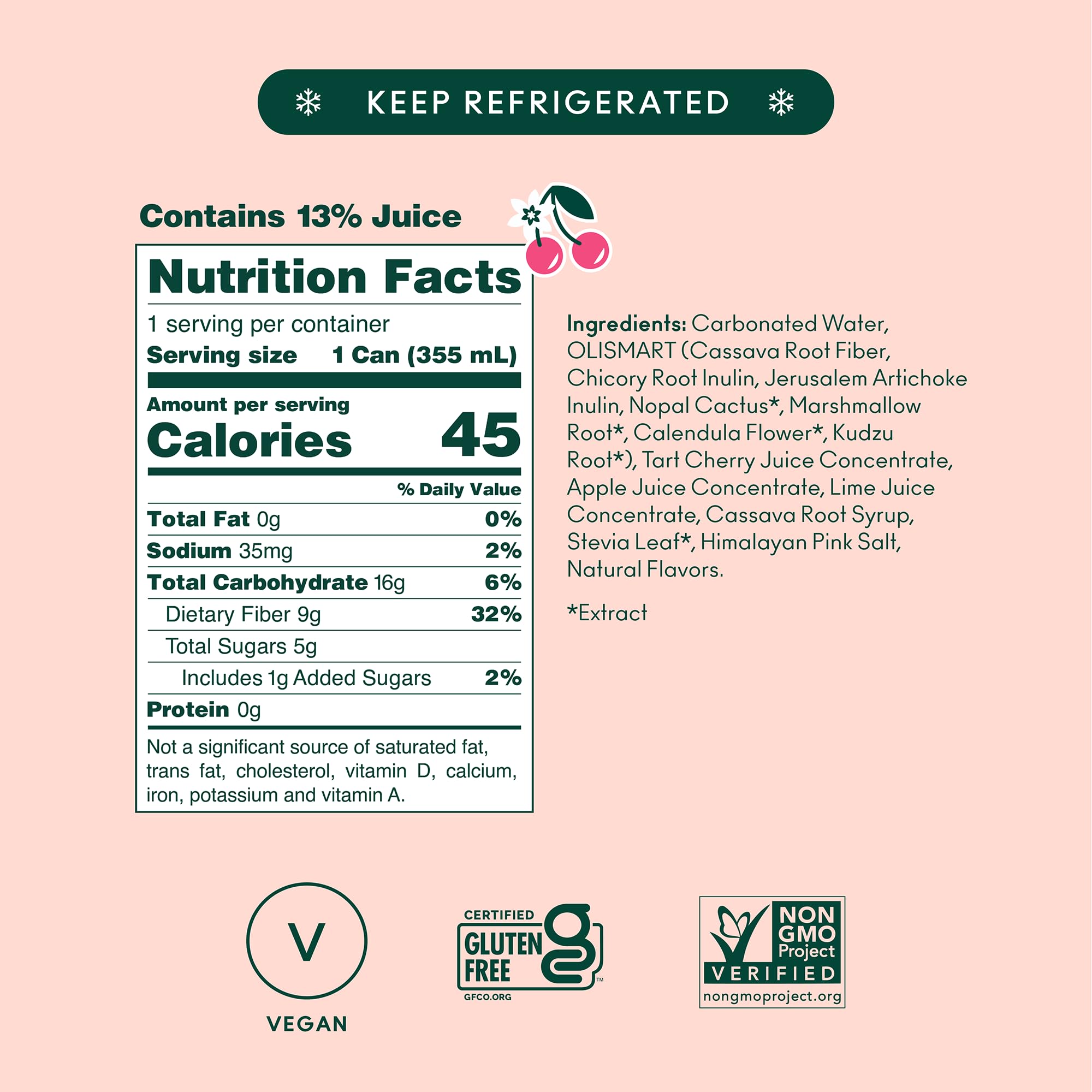 Amazon.com : OLIPOP Prebiotic Soda Pop, Cherry Vanilla, A New Kind