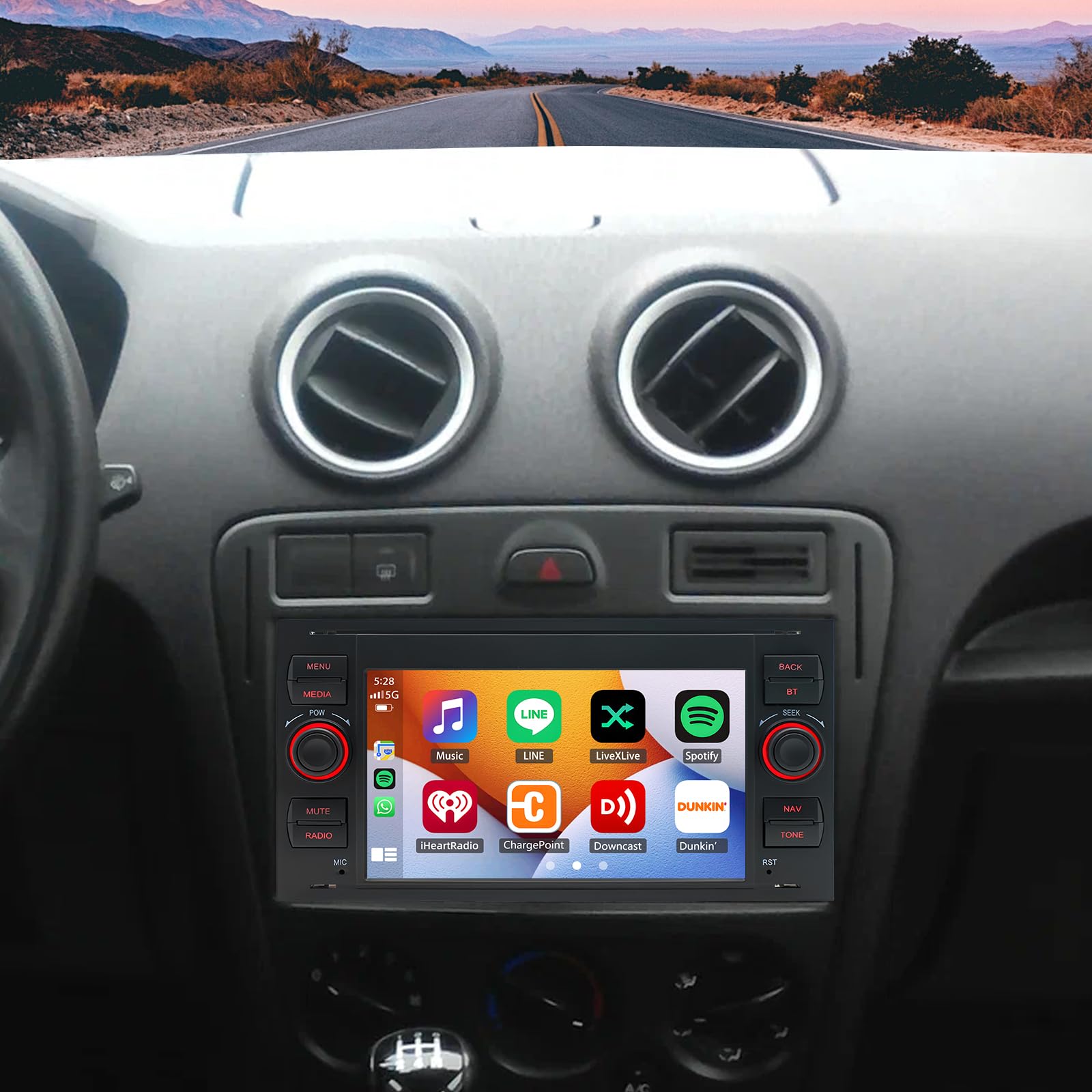 Radio samochodowe 4 + 64 G Android 13 do Ford Fusion 2005-2009 z bezprzewodowym Carplay Android Auto, 7-calowy ekran dotykowy Auto Player, radio GPS, nawigacja Head Unit z Wi-Fi, Bluetooth, FM SWC