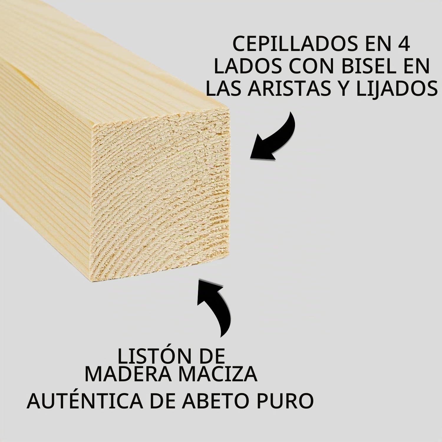 Twe - Listones de madera maciza de abeto 50 x 50 x 3 metros diferentes tamaños cepillados en cuatro lados con chaflán en aristas, fabricado en Italia, paquete de 2 unidades