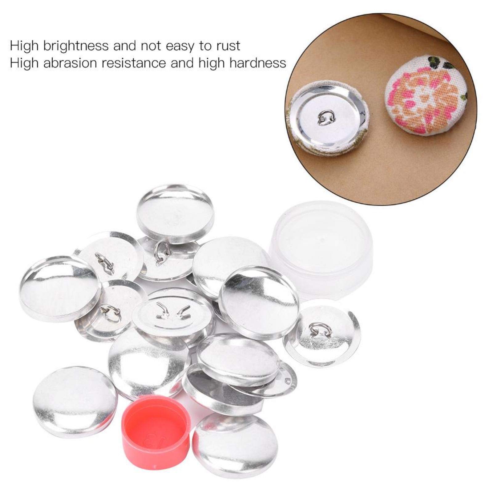60stk Knopfabdeckungen, Knopfabdeckungsset mit 3 Knopfgrößen und Werkzeugen Set mit Stoffbezogenen Knöpfen DIY-Stoffknöpfe zum Herstellen Eigener Knöpfe für Bastelarbeiten Heimwerken