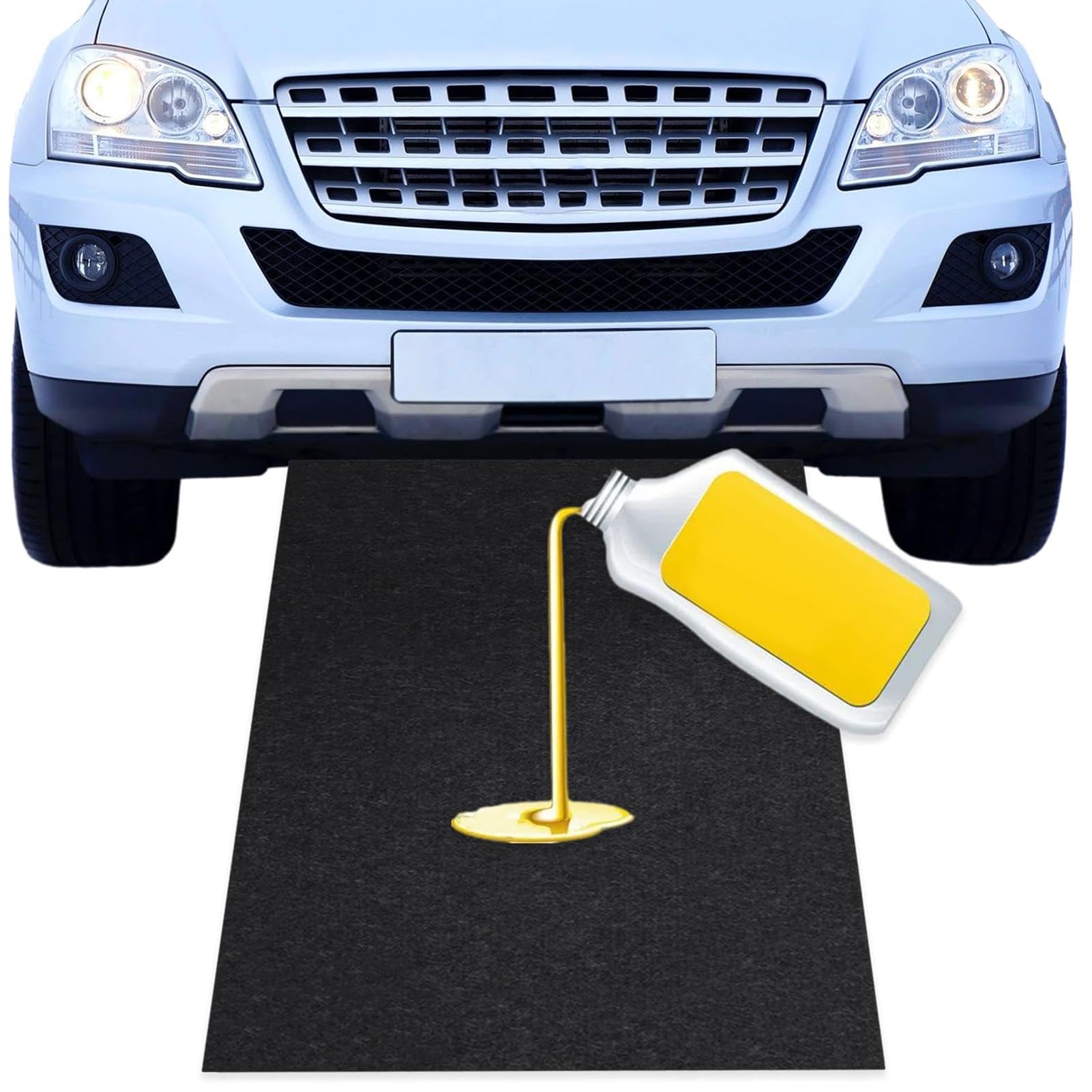 Alfombra de aceite para el suelo, alfombra de aceite para el garaje, impermeable, antideslizante, peso ligero bajo el coche, alfombra lavable para interiores y exteriores para el taller de