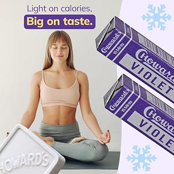 Choward's Violet Mints Gift Box | Bold Aromatic Flavor | Perfect for Snacks in Lunchboxes, Travel, Sharing, and Holiday Gift Treats | Nostalgic Vintage Candy | 1 Box (24 Individual Candy Packs)