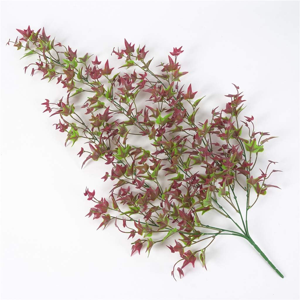 PASYOU Artificial Vine, Hanging Ivy Sweet Potato Leaves Plastic Plants Foliage Vines, UV Resistant Greenery Fake Flowers for Indoor Outdoor Garden Door Wall Wedding Party Table Decoration Red 4 Pack - Image 5