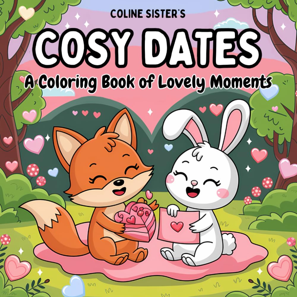 Cosy Dates: Coloring Book for Kids, Teens and Adults, Featuring Sweet and Adorable Animal Couples, Lovely Scenes of Love and Friendship, Perfect for Relaxation and Creativity
