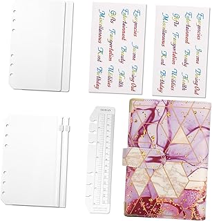 TEHAUX 4 Conjuntos De Fichário Livro De Orçamento De Folhas Soltas Fichário De Orçamento Com Zíper Envelopes Fichário De Economia De Dinheiro Fichário De Folhas Soltas Planejador De