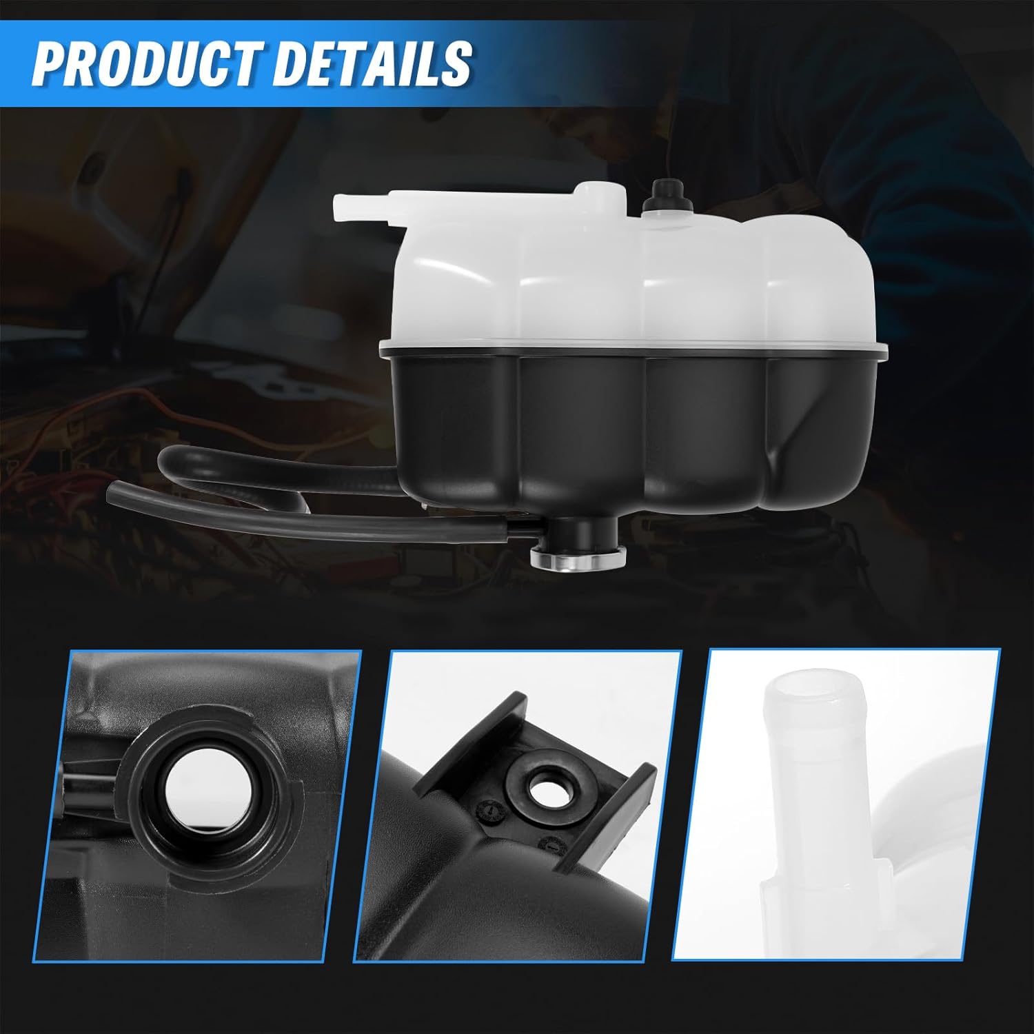 217101LA1A Radiator Overflow Bottle Coolant Reservoir with Hose & Cap Compatible with Infiniti QX80 2014-2019,Infiniti QX56 2011 2012 2013,Nissan Armada 2017-2020,Replacement 21710-1LA1A