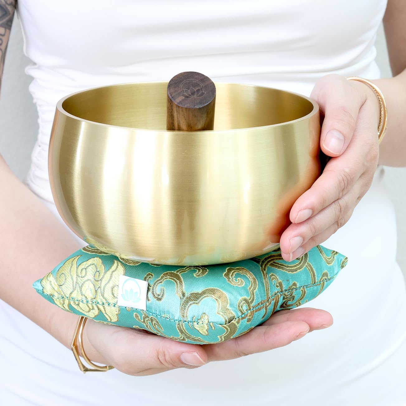 NEW UPDATED Tibetan Singing Bowl Set – 6-Inch Sound Bowl for Meditation, Relaxation & Stress Relief | The ZenProspera Bowl – Lotus Edition – With Mallet, Gift Box, & Cushion