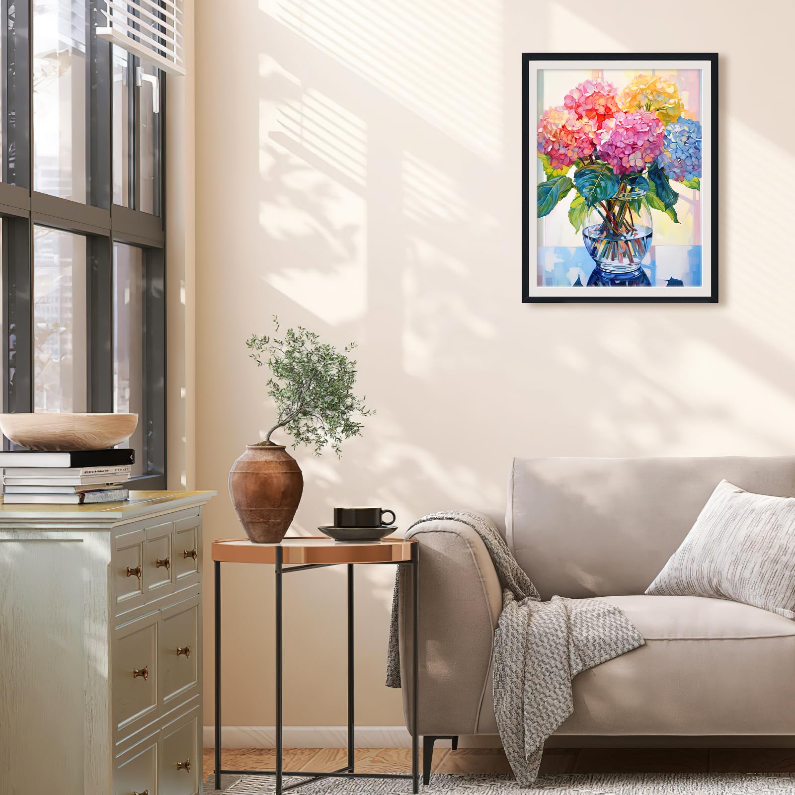 gelrovaled Dipingi con i Numeri per Adulti, Kit di Pittura acrilica Adulti Principianti Facile su Tela, Decora la casa Regalo,con Vernici e pennelli, 30 x 40CM, Con cornice (Flower 02)