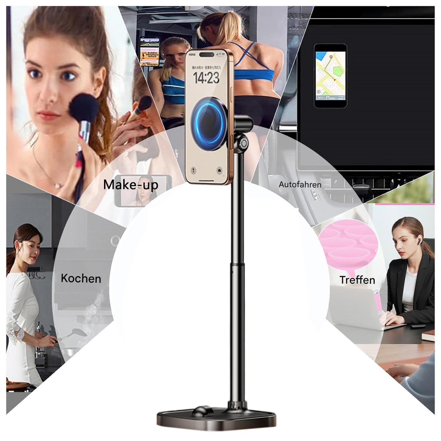 Schreibtisch Handyhalter - Magnetisch Teleskop Winkel Höhenverstellbar Haushaltszubehör | Handy-Halter | Für Videoanrufe Aufnahme Anrufe Zuhause Fitness Training Reise Nachttisch