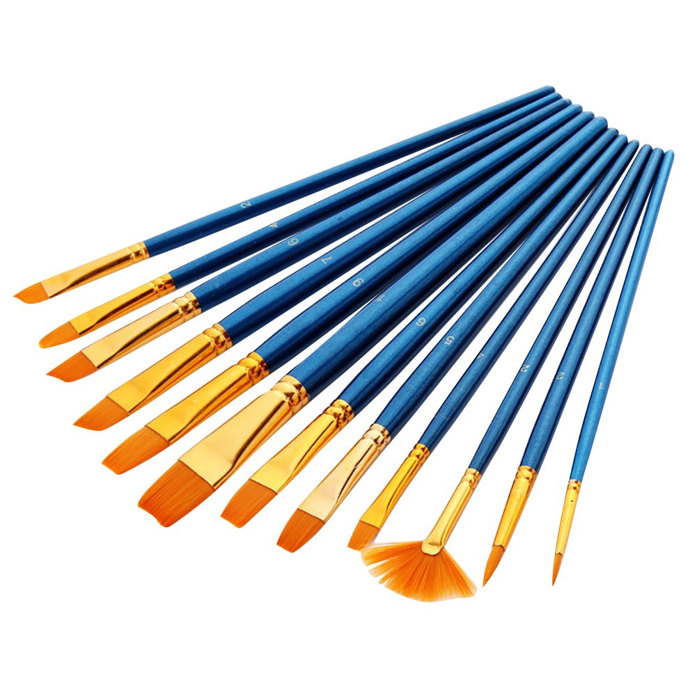 zmigrapddn Art Paint Brushes Set, Great for Watercolor, Acrylic, Oil-12 Different Sizes Set Nice Gift for Artists, Adults Kids (Blue)