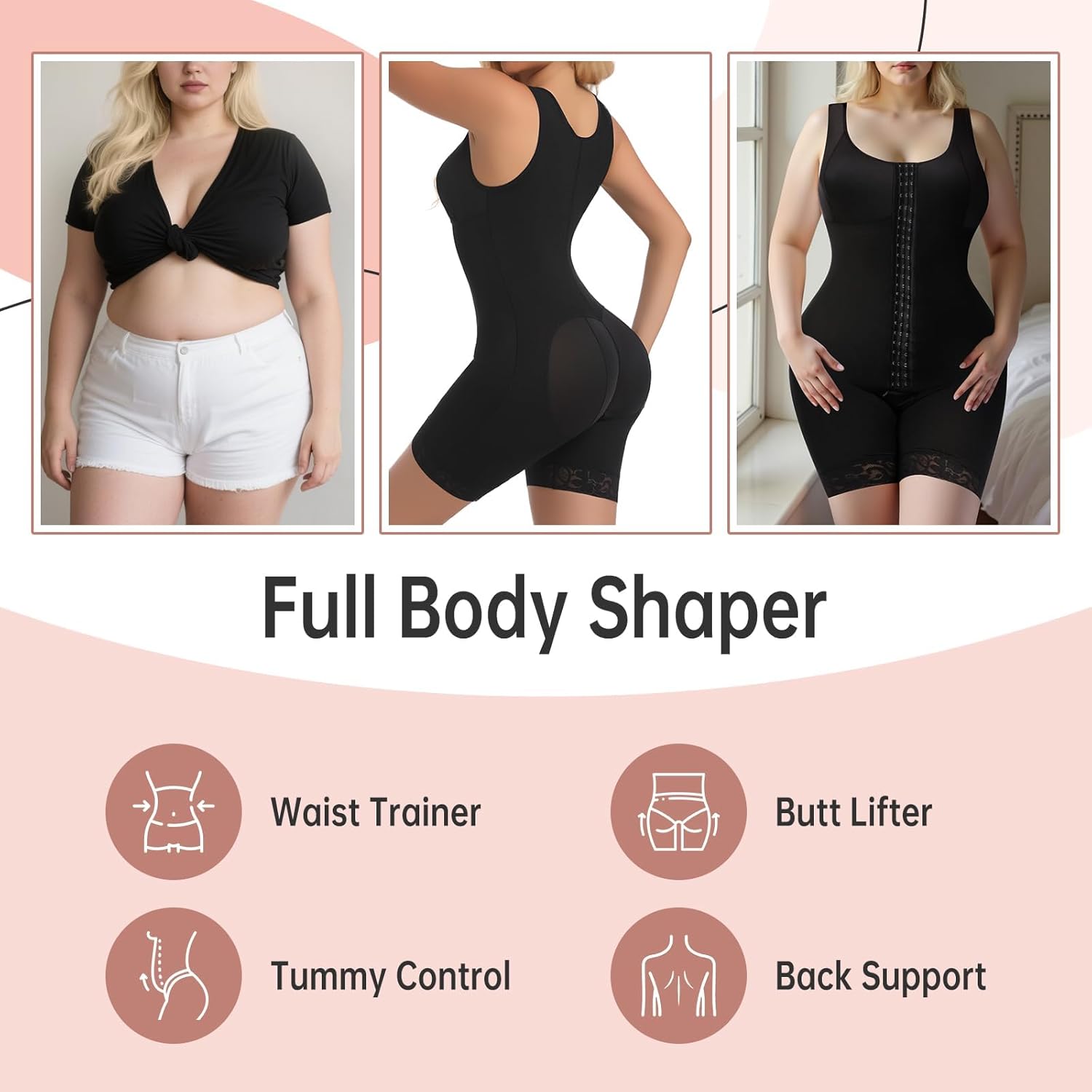 Women’s Fajas Colombianas Shapewear Tummy Control Postpartum Full body Shaper Compression Garment Butt Lifter SW05 - Image 6