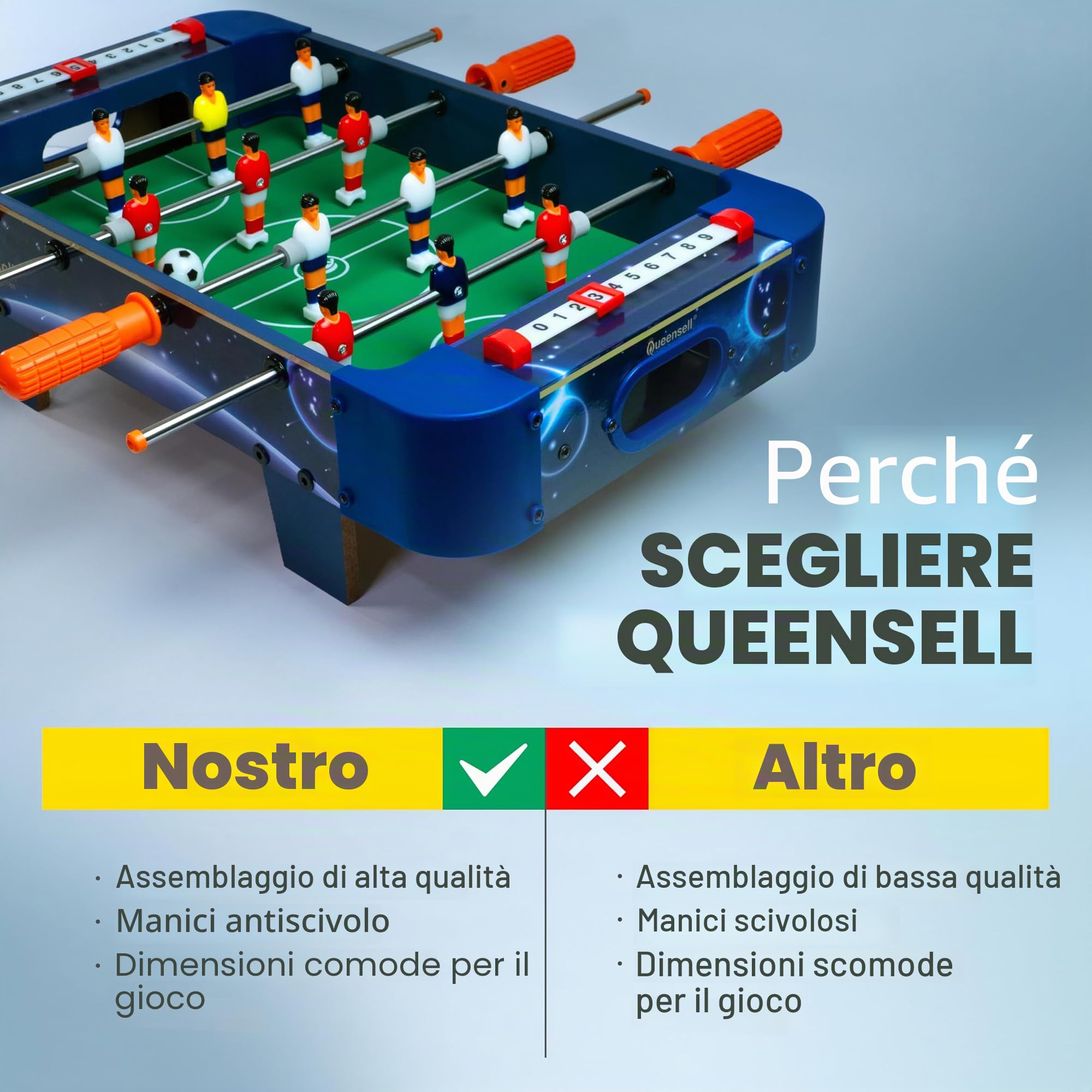 Mini Tavolo da Calcio Balilla per Bambini e Adulti – Gioco di Calcio in Miniatura da 53 cm, Mini Tavolo da Calcio per Serate di Giochi in Famiglia