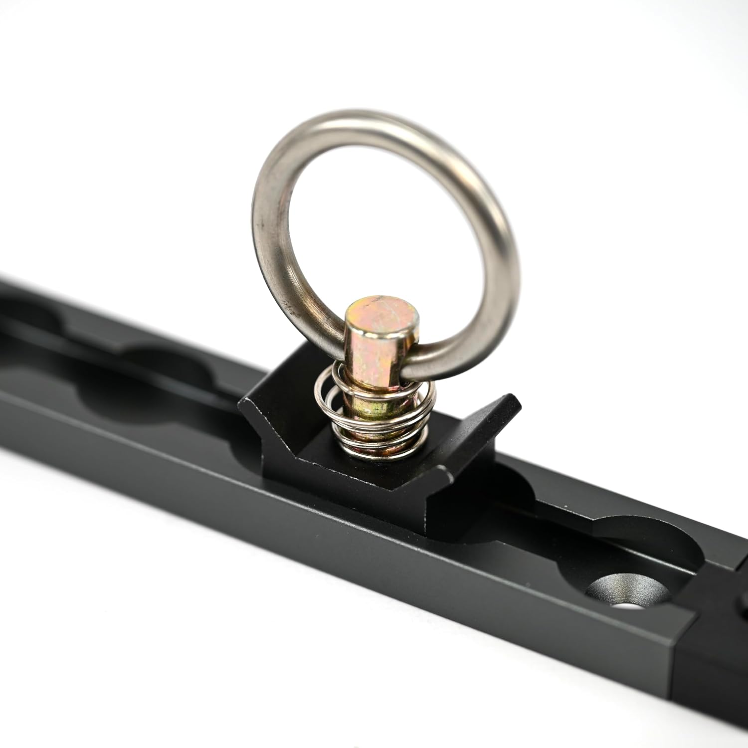 VanEssential Venture L-Track Spring Loaded Adjustable Tie Down Ring - Black - 10 pcs