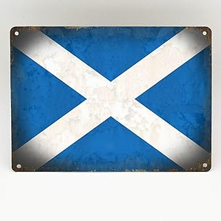 ZMKDLL Scotland Scottish Alba Flag Metal Tin Sign Retro Wall Decor Vintage Fashion Tin Signs for Home Bar Cafe 12"x8"