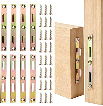 Bed Rail Fasteners 5 Inch Heavy Duty, Set of 4 Bed Rail Brackets for Wood Bed Frames, Zinc Coated Steel Mortise Bed Frame Hardware