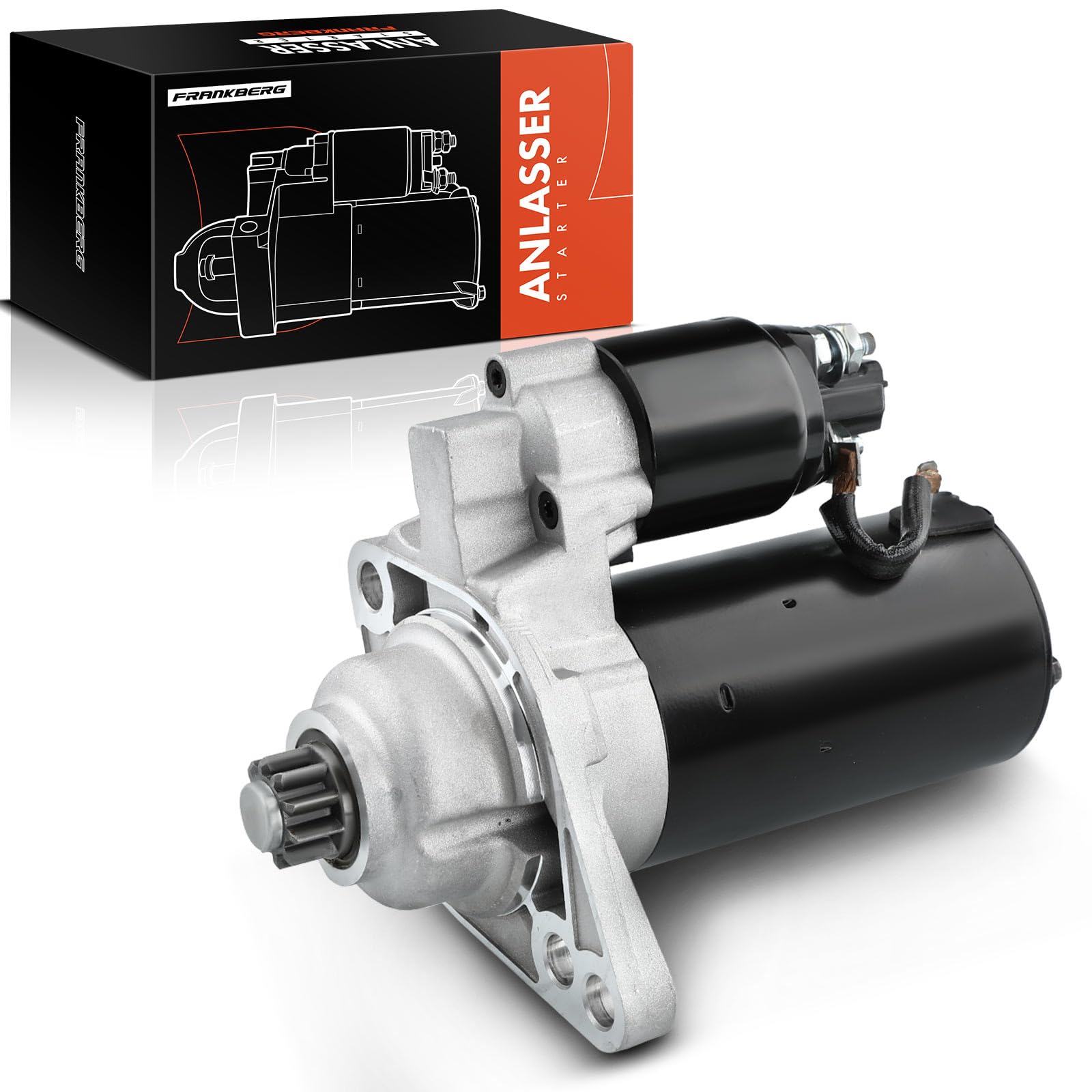 Frankberg Motor de arranque 2 kW 12 V 10 dientes 02Z911023F | Diesel; Compatible con: Altea XL 5P5 5P8, Habitación 5J7, T.o.u.r.a.n 1T1 1T2, Golf Plus 521 5M1, O.c.t.a.v.i.a II 1Z3