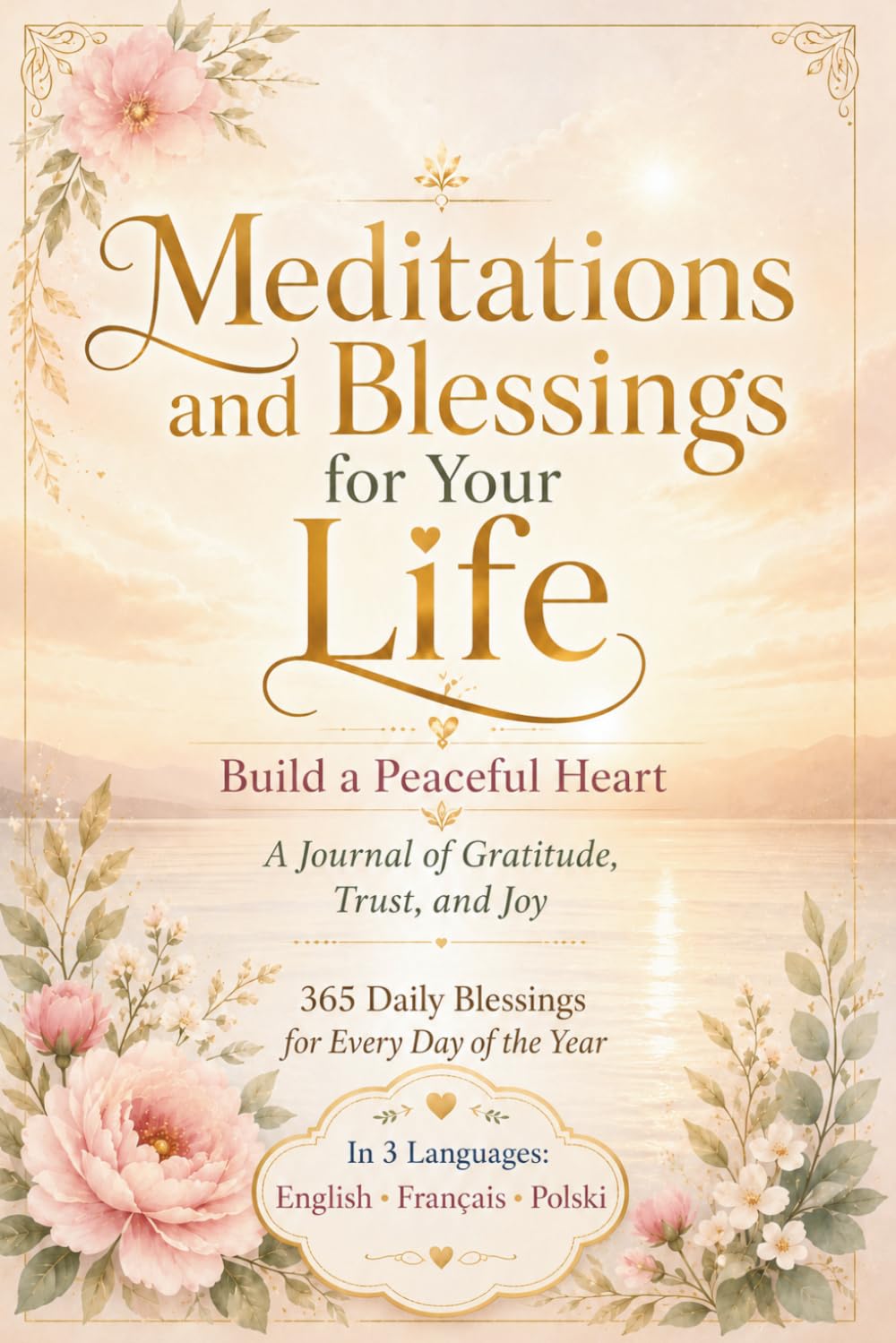 365 Meditations and Blessings for Your Life - Build a Peaceful Heart: A Daily Journal of Gratitude, Trust, and Joy in English, French & Polish