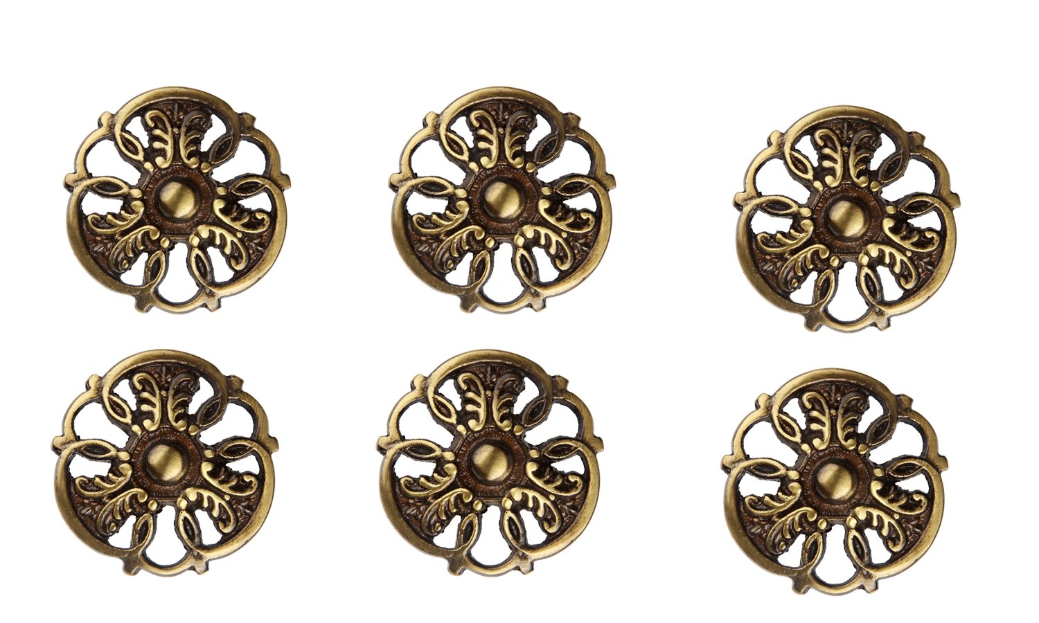 HOBKNOBS Ornate Antique Brass (50 mm Dia) Cabinet Drawers/Wardrobe/Kitchen Door Pull Handle Knobs - Brownish Gold (6) (B06XGJDVSX) Amazon Price History, Amazon Price Tracker