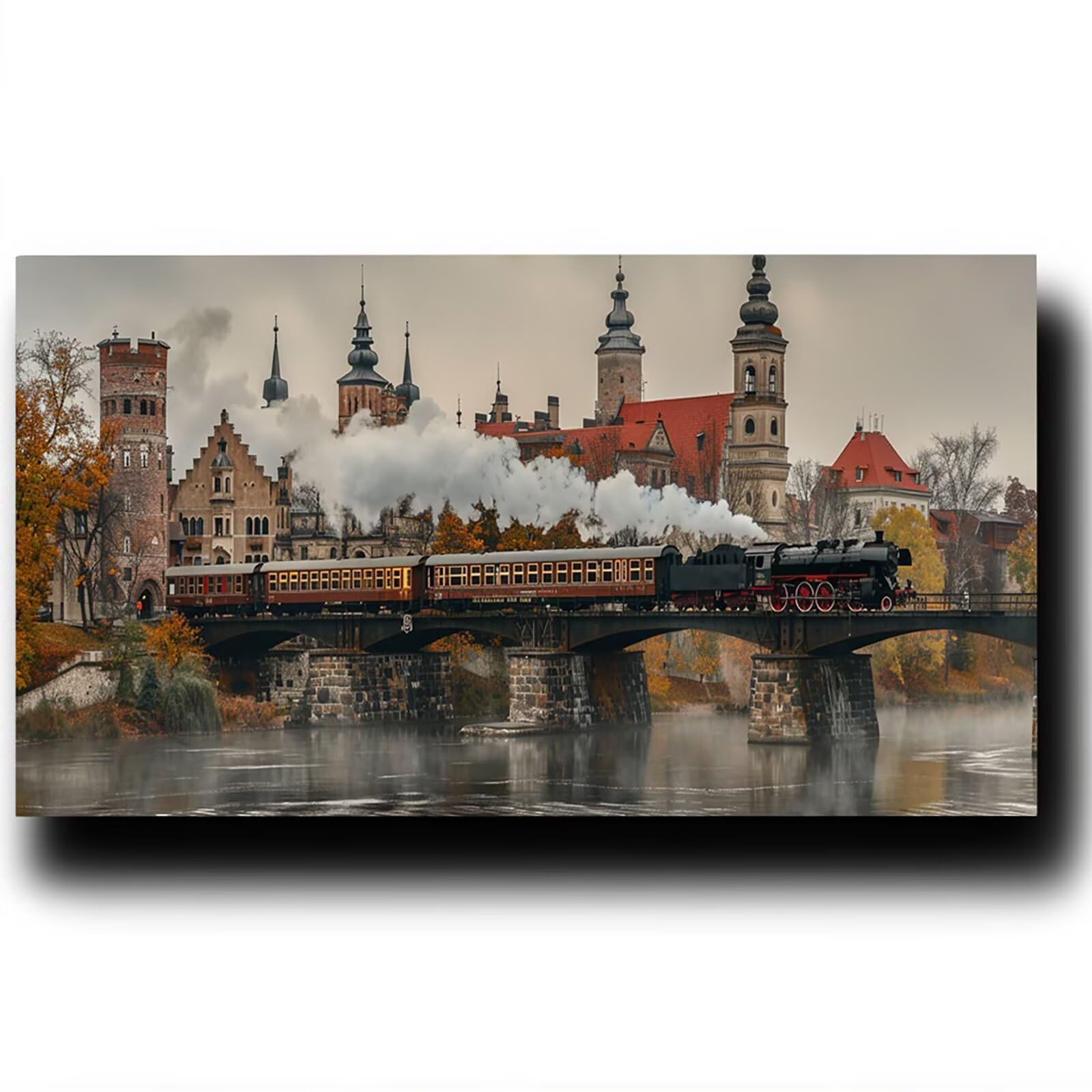 Pintar por Numeros Adultos Tren, Pintar por Numeros Niños Kit Manualidades Adultos Ciudad Cuadros para Pintar por Numeros Pintura Acrílico, Cuadros Decorativos Regalos Para Mujer 80X160cm 7w-M-7