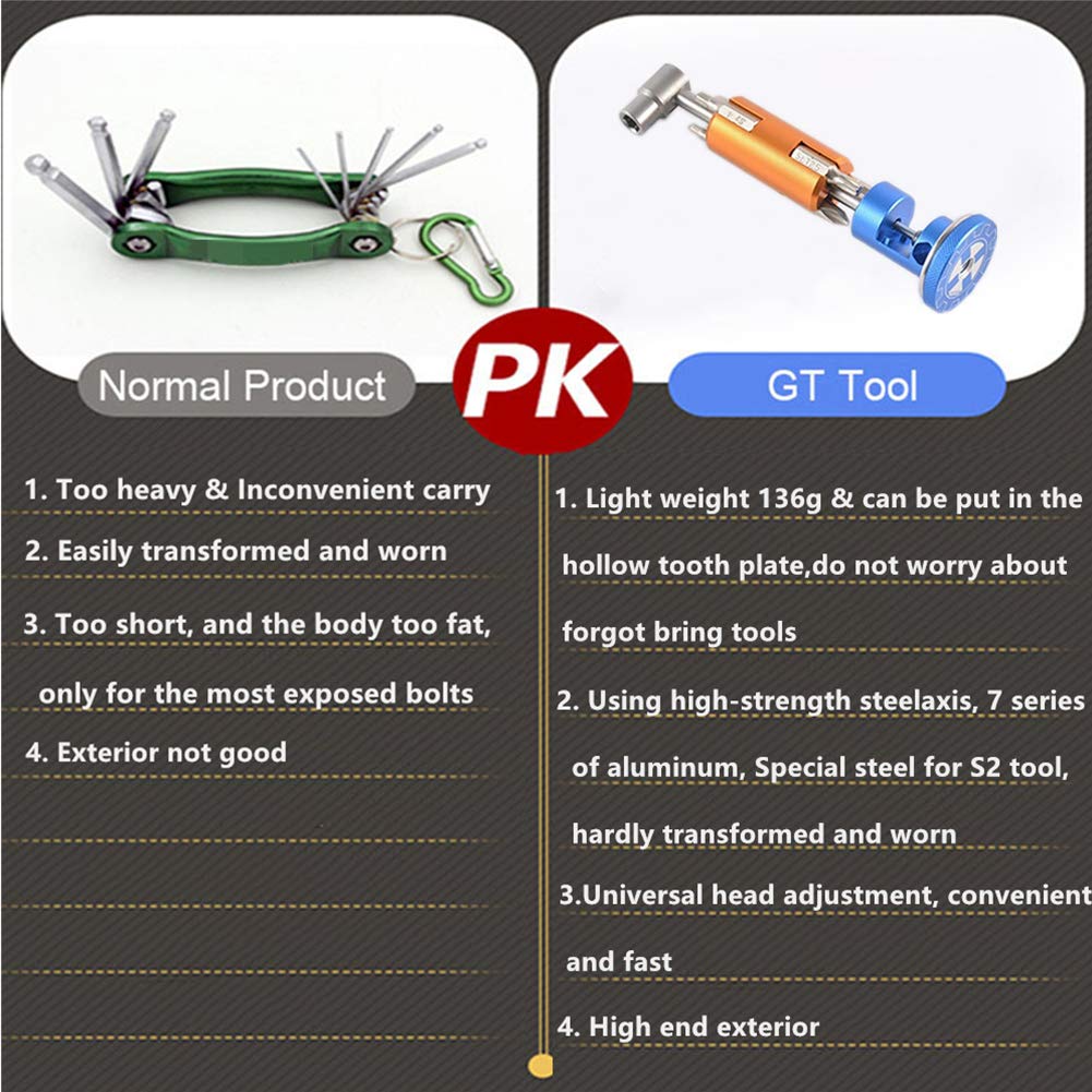 Kit multiherramienta invisible para bicicleta de carretera y montaña, herramienta multifunción negra