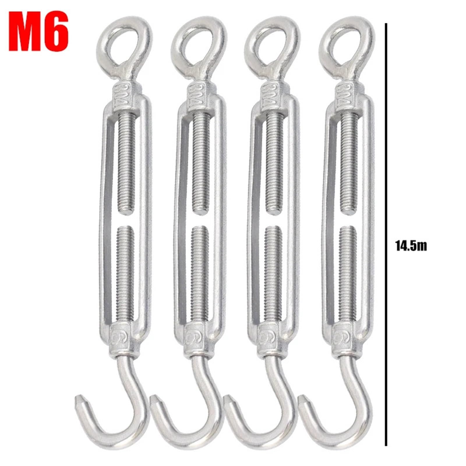 5/10 pezzi di tenditore for cavi metallici da giardino regolabili, for con fibbia for impieghi gravosi, in acciaio inossidabile Tenditori(10PCS,M6)