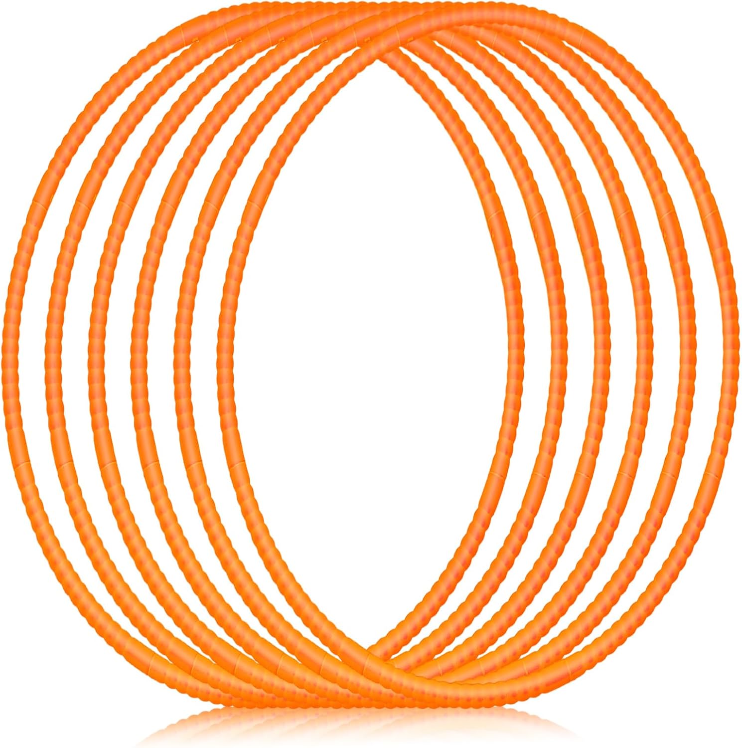 Shappy 6 Pcs Exercise Hoop Detachable Adjustable Plastic Toy Playground Toys Colored Hoop Circles for Teens Games Gymnastics Dog Agility Equipment Party Decor Orange 20 Inch