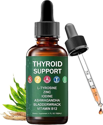 Kindled Gotas de apoyo para la tiroides - Actora Liquid Drops Formula con selenio, yodo, ashwagandha y zinc para apoyo energético y metabolismo,