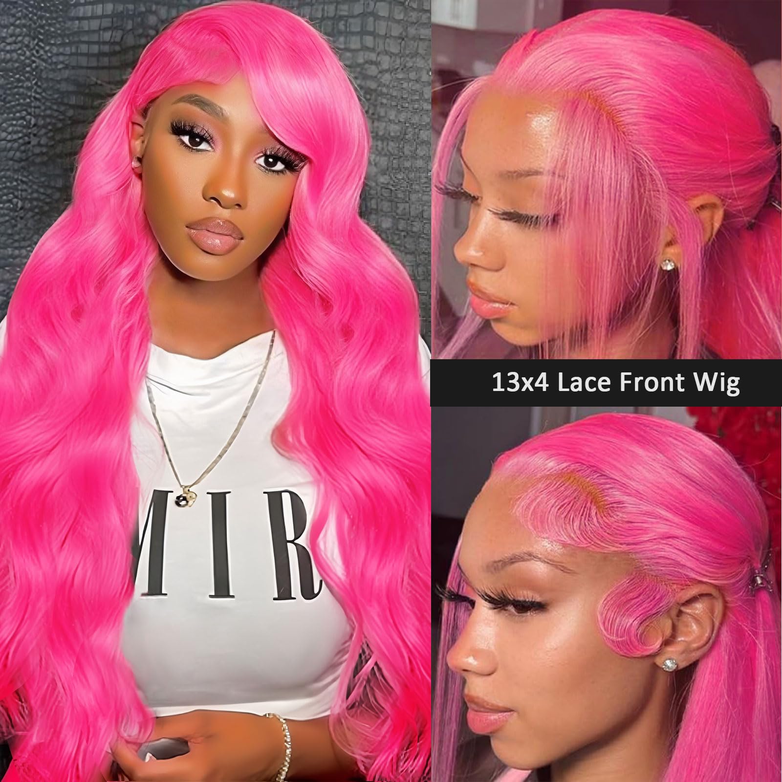 Pink Beauty LaceFront 28-30 inches!! Amazon.com : Cloudeer 28 Inch Pink Wig Human Hair 13x4 Body  main image 4