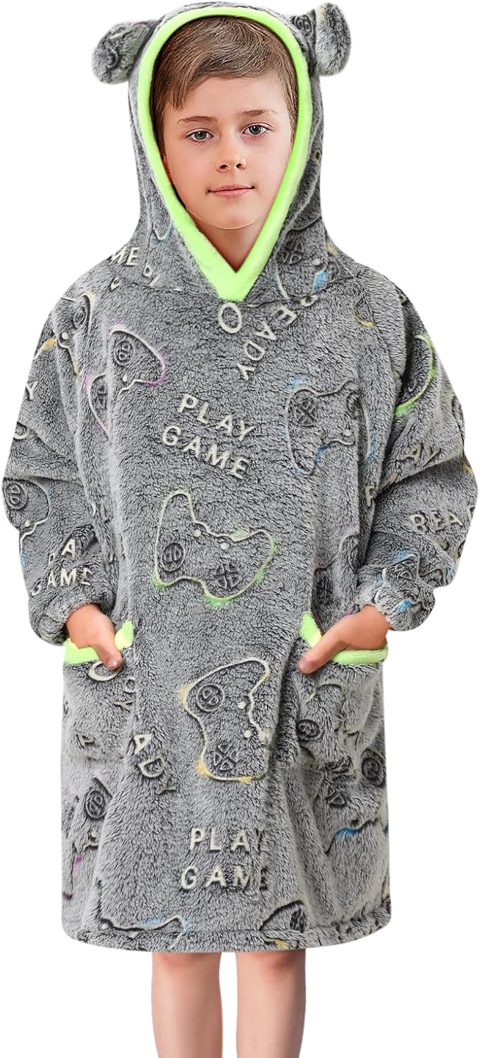 Redair Kids Wearable Blanket Hoodie Boys Girls Comfort Hooded Blanket Sweater with Pocket Cute Birthday Gifts 2-10Y - Image 8