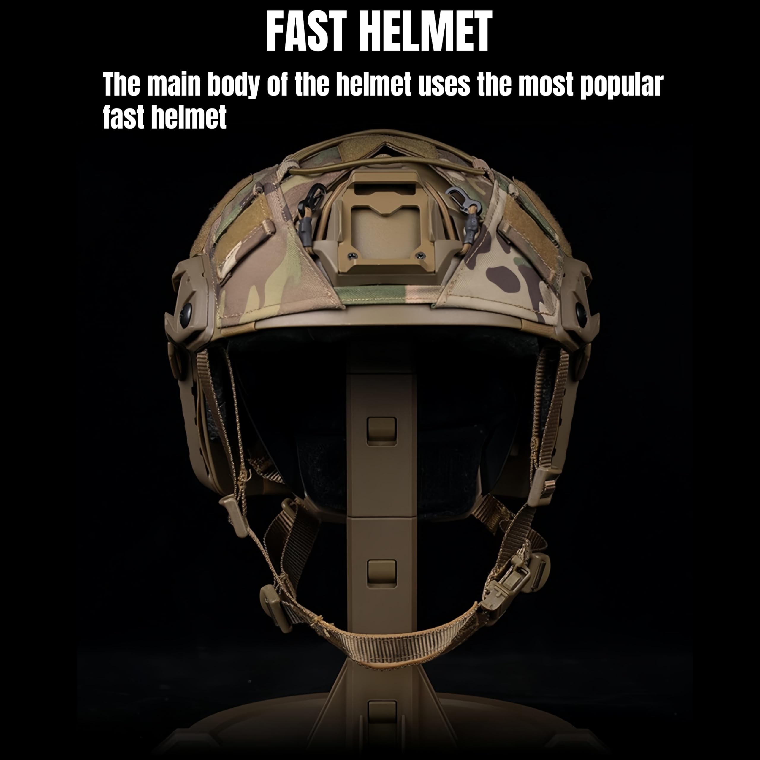 Casco tattico FAST, casco completamente coperto con maschera/occhiali in rete di acciaio, equipaggiamento protettivo per caccia e cosplay