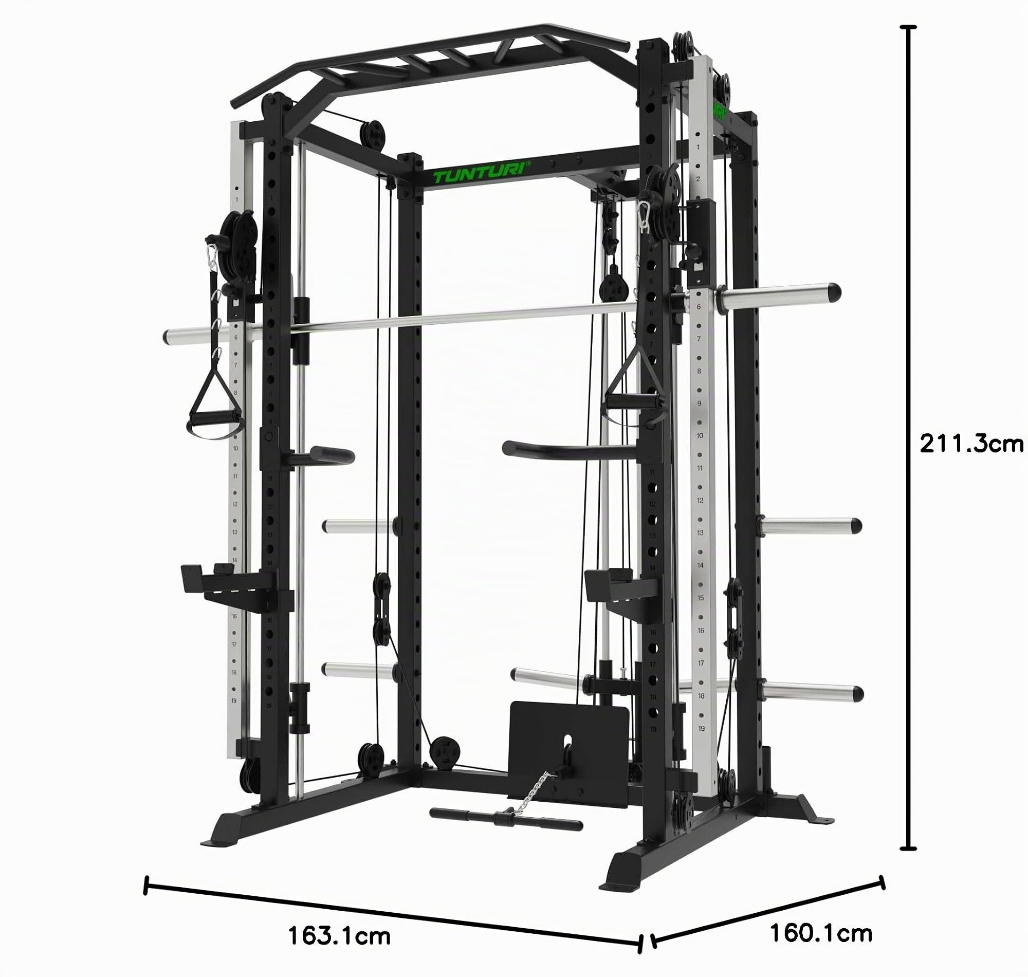 Tunturi SM90 Kraftstation - Fitness-Homegym - Fitnessgerät - Kompakt für den Heimgebrauch - Smith Machine - Full Smith - Kompakt - Inkl. kostenloser Fitness-App