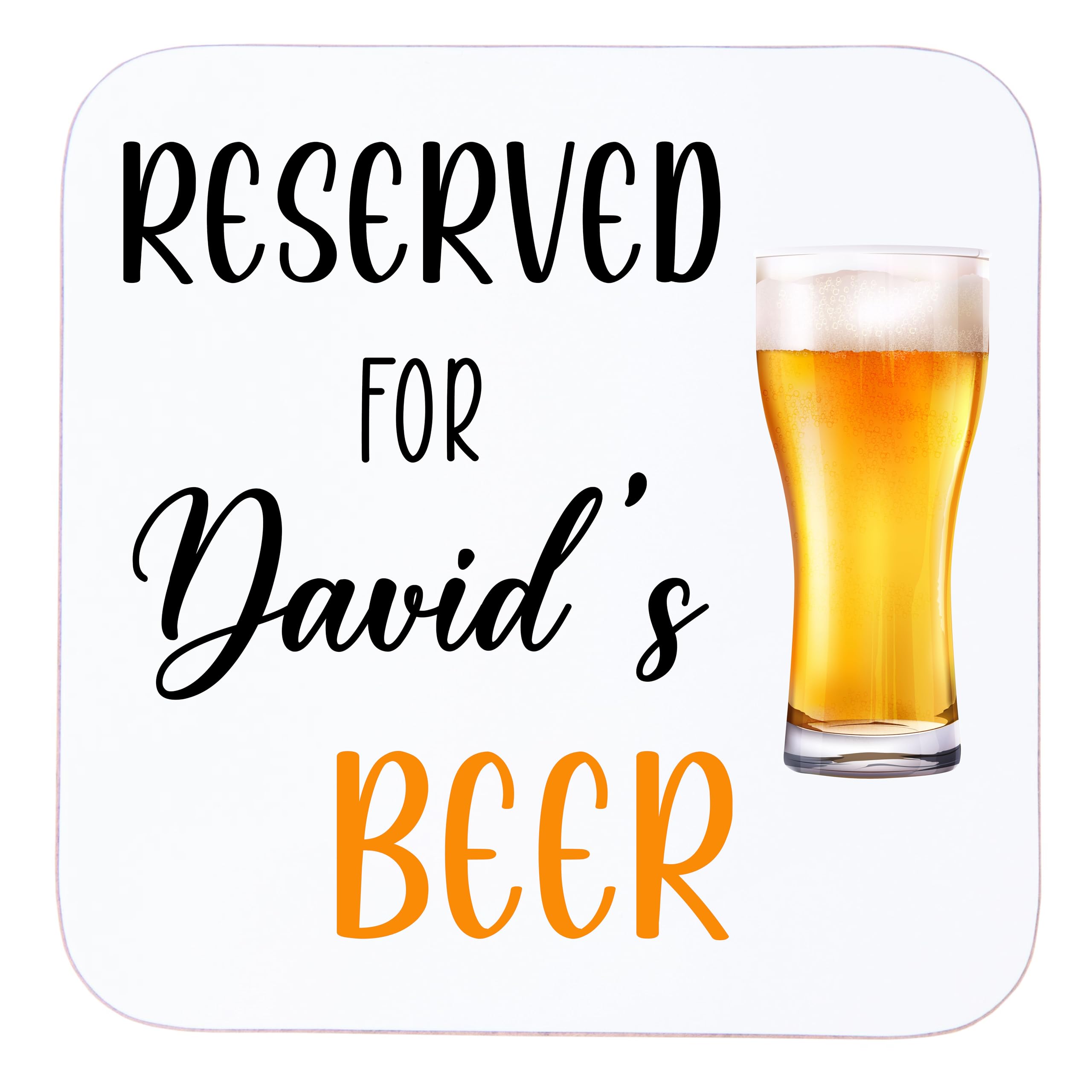 Personalised Beer Wooden Drinks Coaster Mat Gift (Luxury Gift Box)