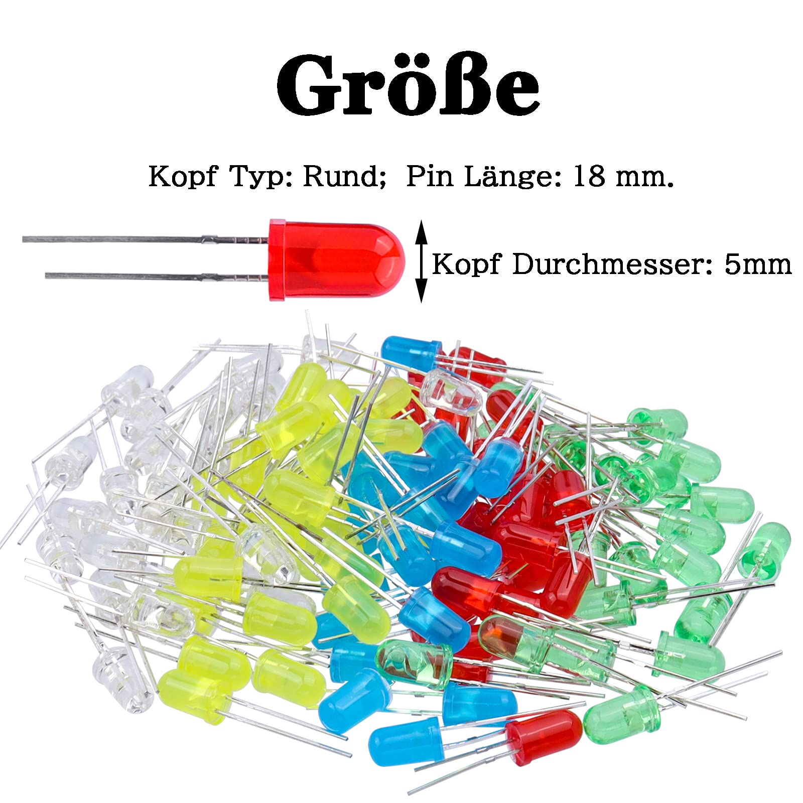 Diodi LED 5 Mm - Luci Per Esperimenti Scientifici E Decorazioni Fai Da Te, Luminosità Moderata - Foto 9