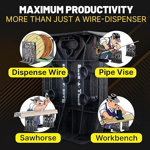 Miniatura 4 de Rack-A-Tiers Dispensador de alambre - Estante de carrete de alambre para electricista, dispensador de cable multiusos, estante de alambre eléctrico