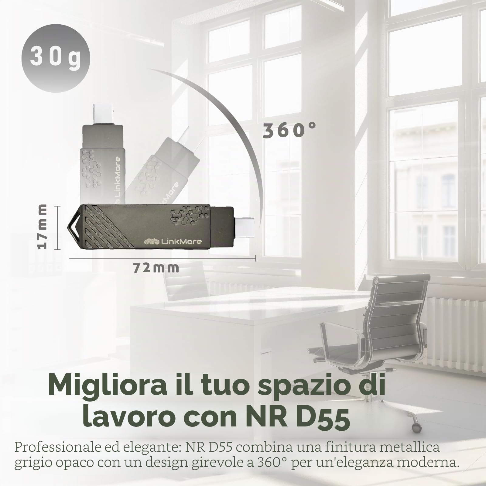 Linkmore 256 GB Dual Drive, TipoC Chiavetta USB, velocità fino a 150 MB/s, connettori USB tipo C e A reversibili, per smartphone, tablet, Mac e PC