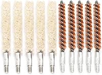 Vista 8 de Pack de 10 cepillos/hisopos para limpieza de cañones, cepillos de limpieza para cañones de escopeta/pistola (.22 cal)