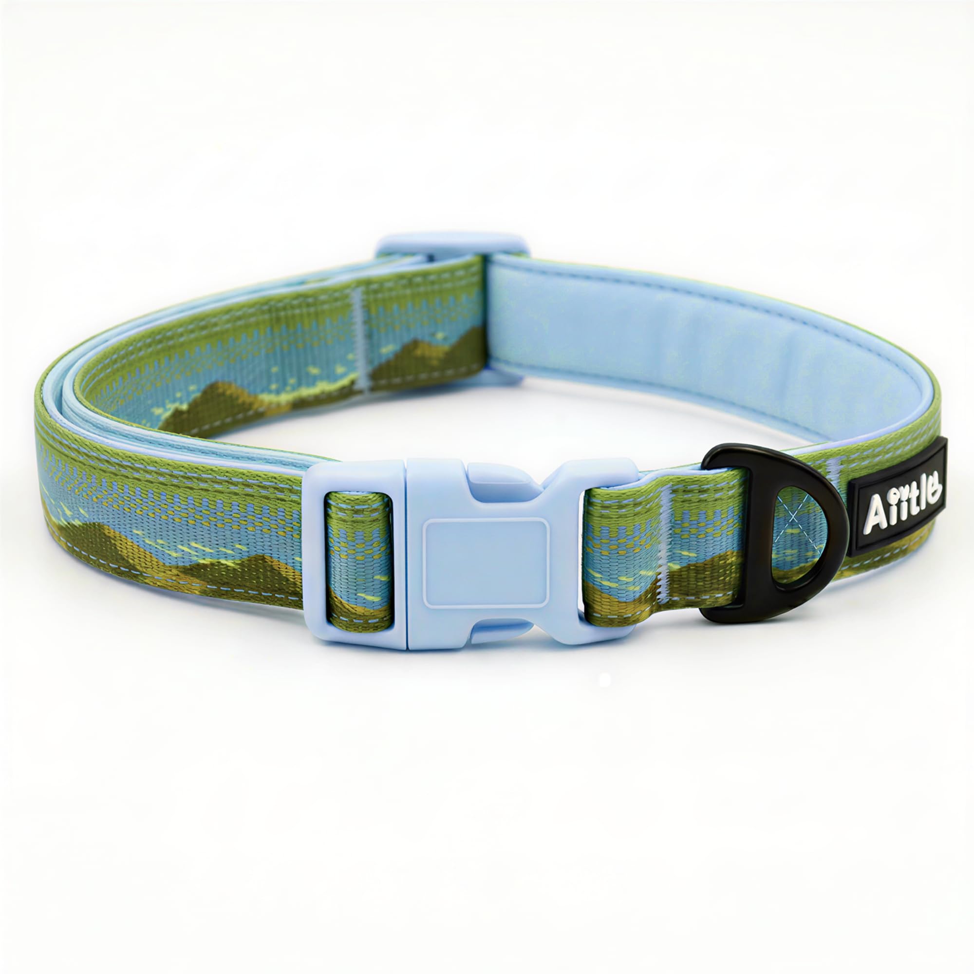 AIITLE Small Dog Collar with Soft Padding, Blue S
