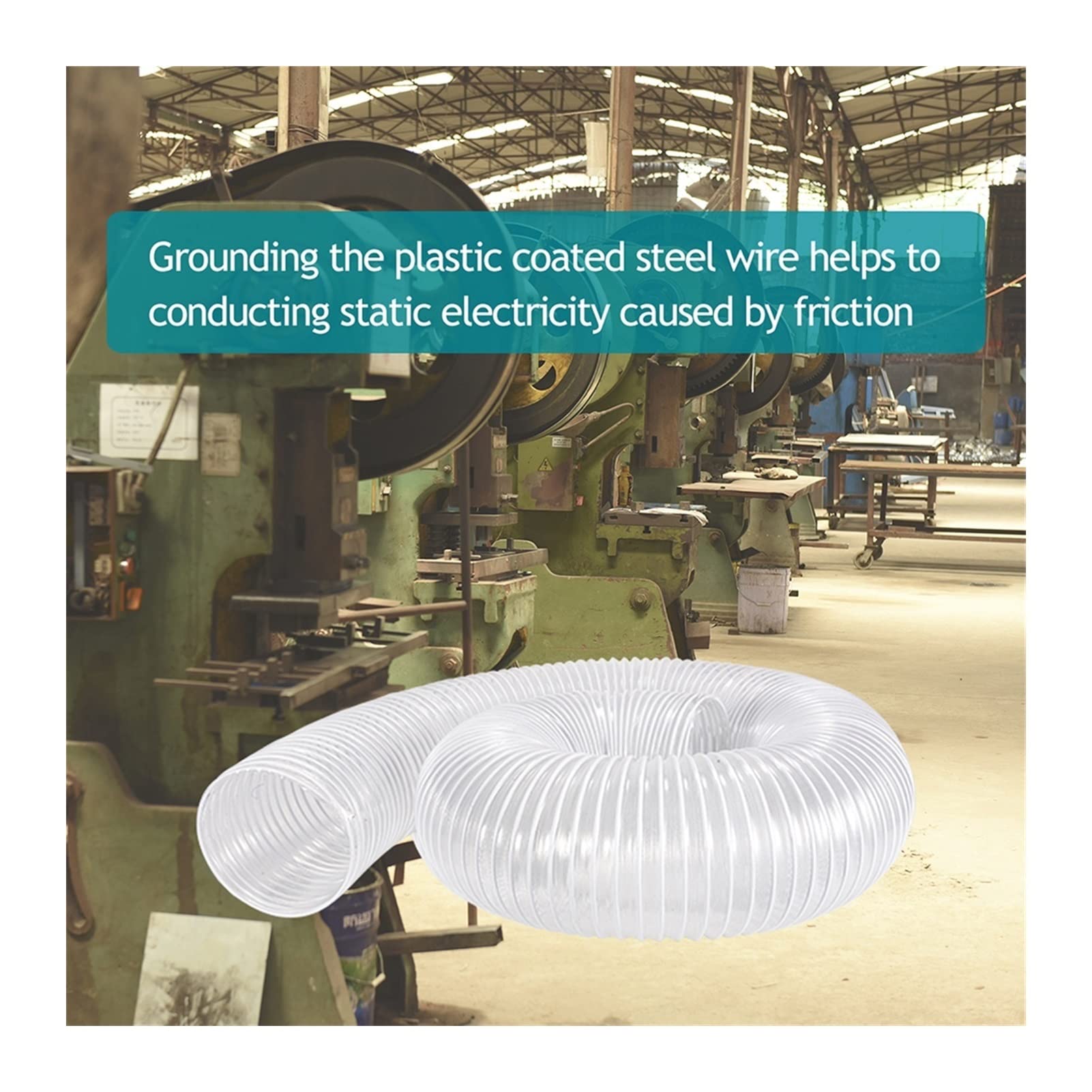Abluftschlauch 2M/78,7 Zoll PVC-Schlauch Weißer Schlauch Haushaltsbelüftung Kunststoff-Teleskop-Inline-Ventilator-Staubabluftauslass Lüftungsschlauch (Size : Dia.12.5CM/4.9IN)