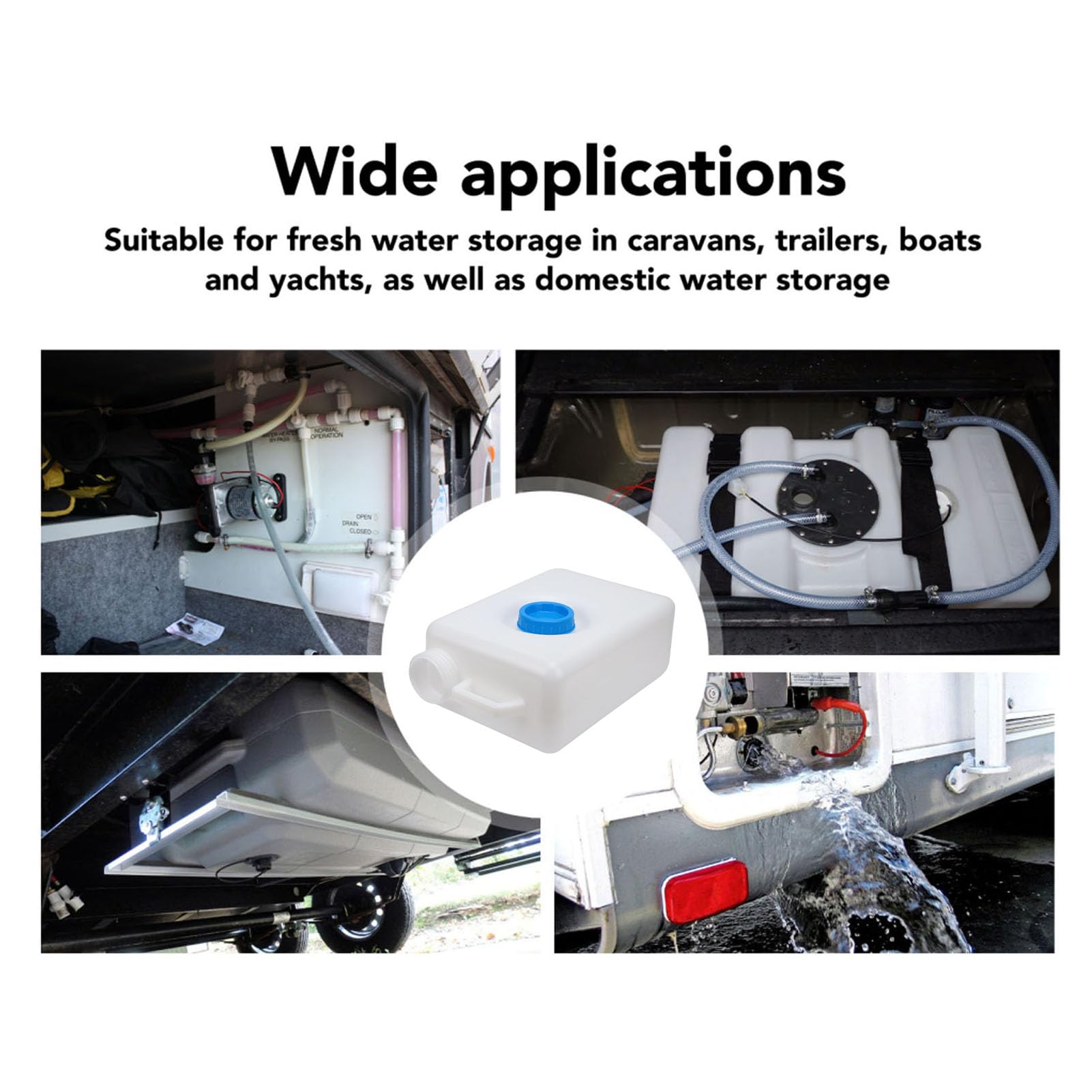 Asixxsix 5-Gallonen-Frischwassertank für Wohnmobile, Lebensmittelechter LLDPE-Wasserspeicherbehälter Zum Trinken, Kochen, Reinigen, Duschen, für Wohnmobile, Anhänger,