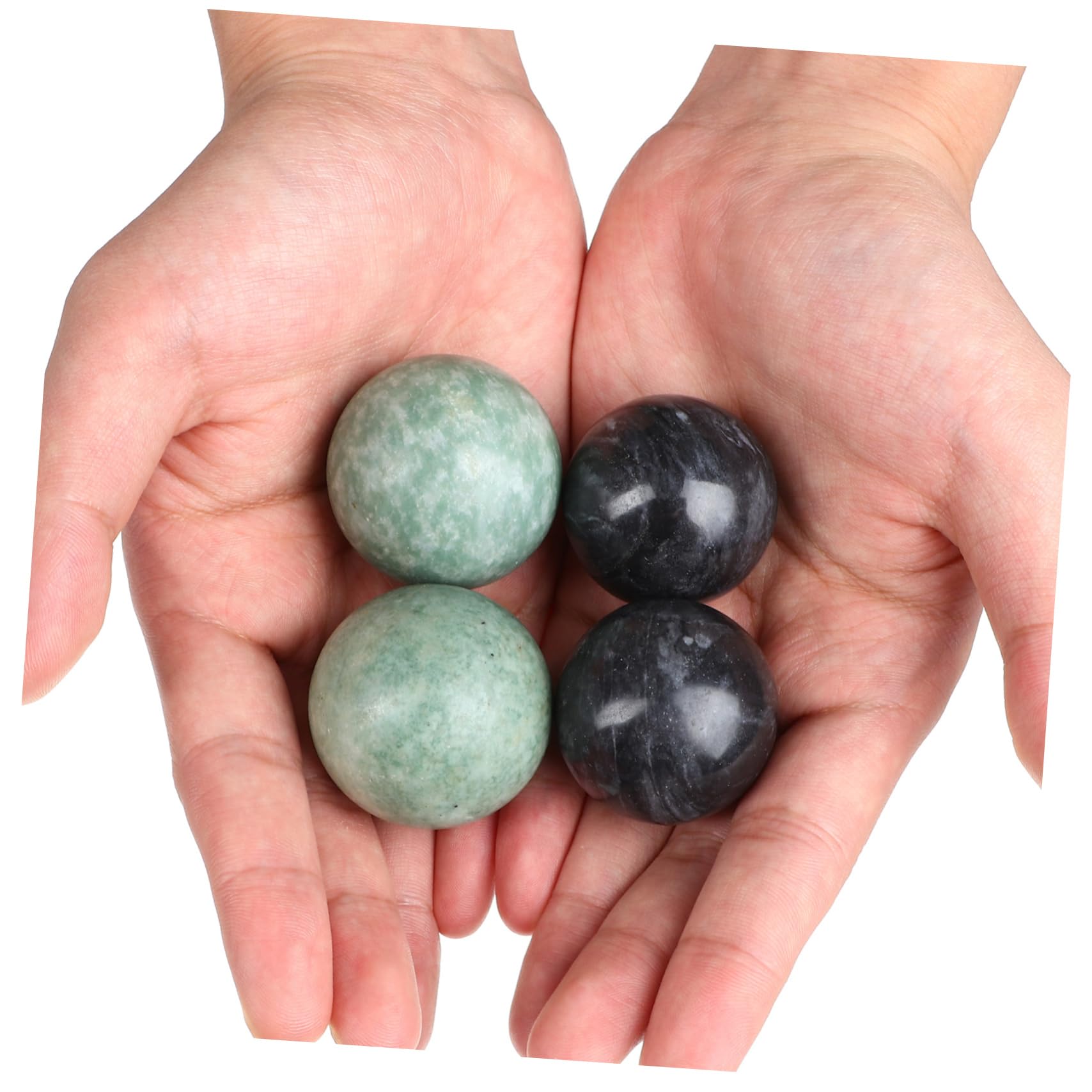 Balones de Masaje Redondas de Mármol para Manos, 2 Juegos