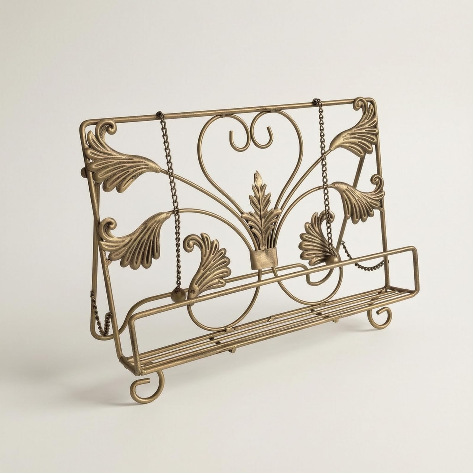 F Fityle Soporte Lectura corativo Hierro con Respaldo Inclinado Estable y Repisa Rectangular para Varios Tamaños Libros Acuado para Escritorio Estantería y Mesa Trabajo en la Oficina O Cocina