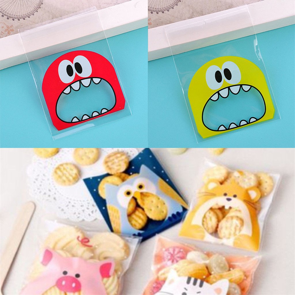 Lankater 100 Stück Selbstklebende Geschenkbeutel – Transparent Mit Weißen Punkten, 10x10 Cm, Für Süßigkeiten, Kekse, Party-Favors